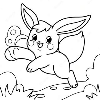 Blije Eevee Die Springt Kleurplaat 14243-3117