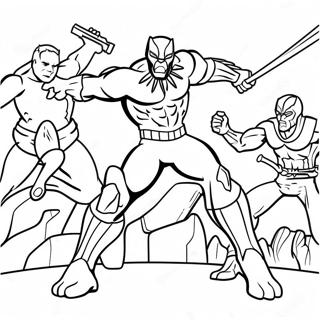 Zwarte Panter Vechtend Tegen Schurken Kleurplaat 14343-3141