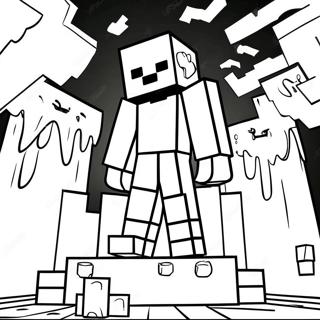Minecraft Enderman In De Nacht Kleurplaat 1453 2388