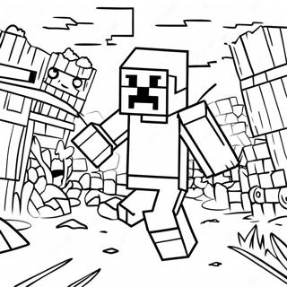 Minecraft Zombie Aanval Op Een Dorp Kleurplaat 1455 2222