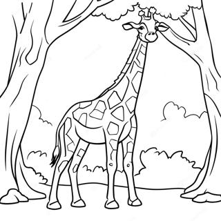 Giraffe Eet Van Een Boom Kleurplaat 15623-3424