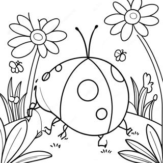 Speels Lieveheersbeestje In Een Tuin Kleurplaat 15989 3497