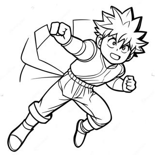 Kleurplaat Van Izuku Midoriya In Actie 16633-3626