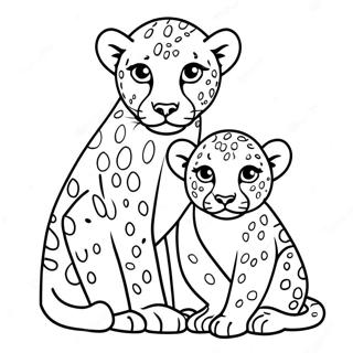 Cheetah Welp Met Moeder Kleurplaat 17889 3909