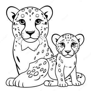 Cheetah Welp Met Moeder Kleurplaat 17889 3911