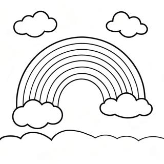 Kleurrijke Regenboog Met Wolken Kleurplaat 1809-2255