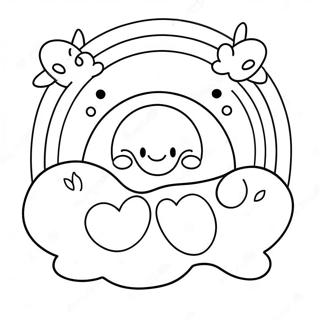 Schattige Regenboog Met Glimlachende Zon Kleurplaat 1811-675