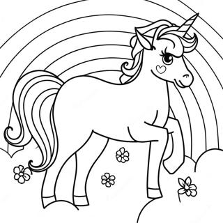 Magische Regenboog Met Eenhoorns Kleurplaat 1812-2006