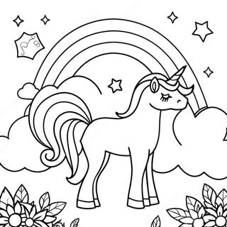 Magische Regenboog Met Eenhoorns Kleurplaat 1812-2008