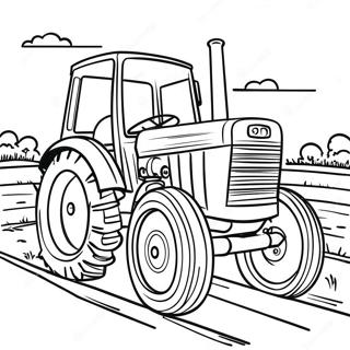 Blauwe Tractor Rijdend Op Een Zanderige Weg Kleurplaat 18164-3977