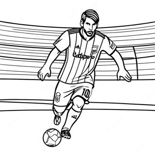 Lionel Messi Die De Bal Dribbelt Kleurplaat 18716-4082