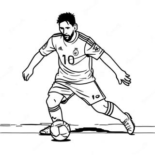 Lionel Messi Die De Bal Dribbelt Kleurplaat 18716-4084