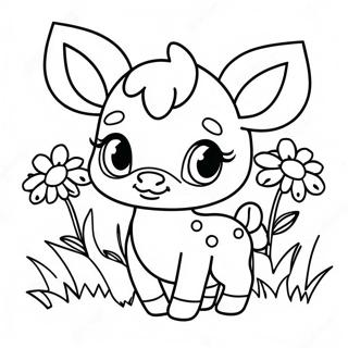 Schattig Hert Met Bloemen Kleurplaat 18900 4128