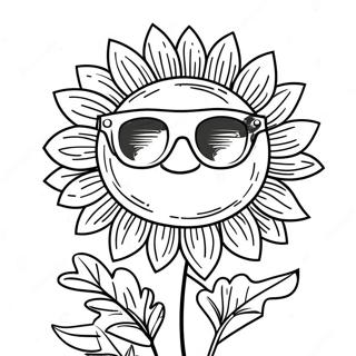 Zonnebloem Met Zonnebril Kleurplaat 20268-4426