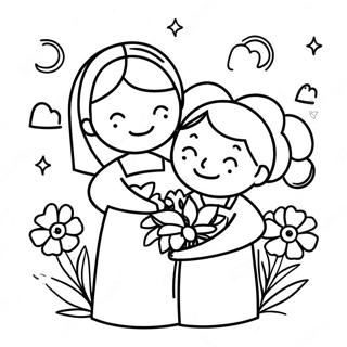 Vrolijke Moederdag Viering Kleurplaat 20542-4499