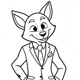 Nick Wilde In Een Pak Kleurplaat 20840-4559