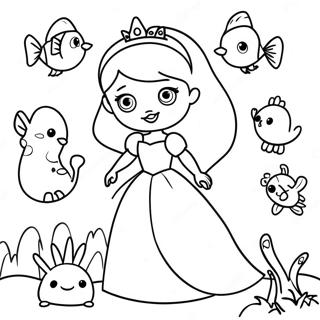 Speelse Prinses Met Dierenvrienden Kleurplaat 2088 835