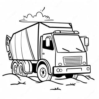 Vuilniswagen Op Een Zonnige Dag Kleurplaat 21109-4618