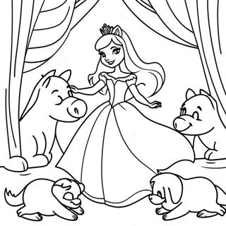 Slaapster Die Danst Met Dieren Kleurplaat 22232 4850