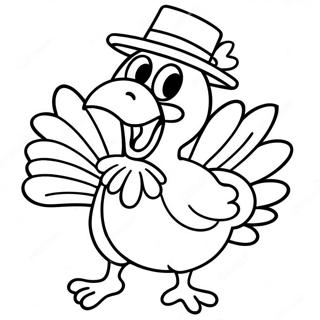 Cartoon Kalkoen Dansen Kleurplaat 23597-5157