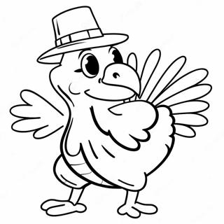 Cartoon Kalkoen Dansen Kleurplaat 23597-5159