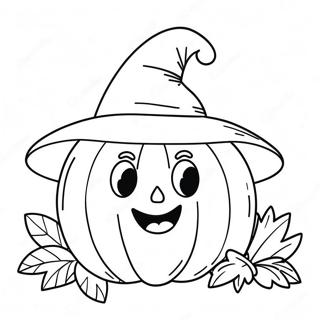 Grappige Pompoen Met Hoed Kleurplaat 23701-5173