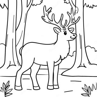 Majestueuze Rendier In Het Bos Kleurplaat 23980-5227
