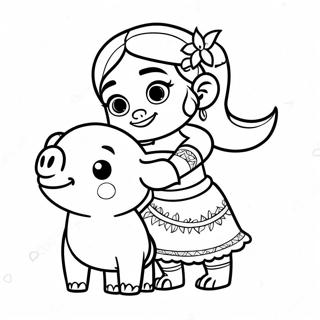 Moana En Pua Het Varken Kleurplaat 2453-1689