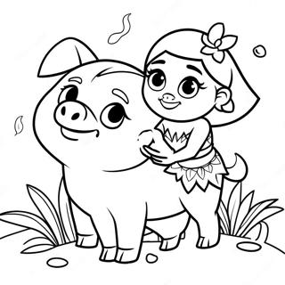 Moana En Pua Het Varken Kleurplaat 2453-1692