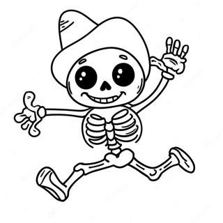 Griezelig Skelet Dansen Kleurplaat 24618-5367