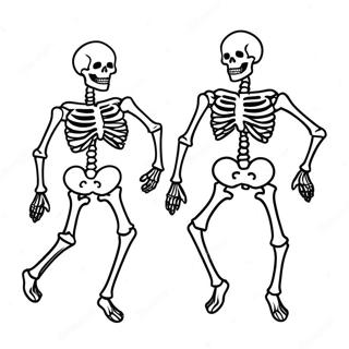 Griezelig Skelet Dansen Kleurplaat 24618-5368