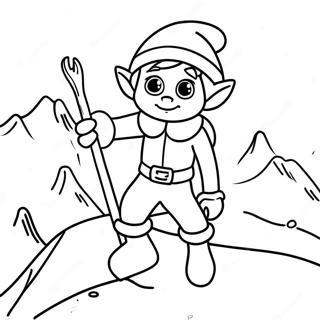 Avontuurlijke Elf Op Een Sneeuwachtige Berg Kleurplaat 25166-5497