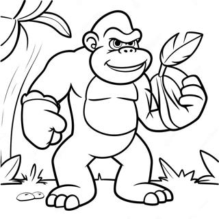 Kleurplaat Van Donkey Kong Met Bananen 25618-5585
