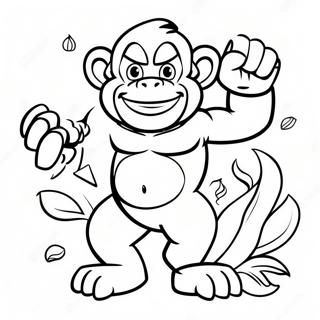 Kleurplaat Van Donkey Kong Met Bananen 25618-5586
