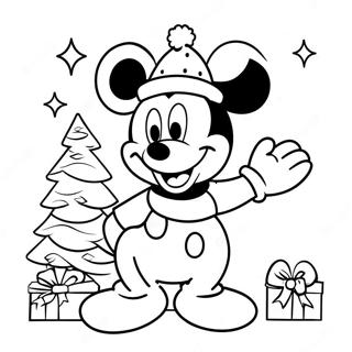 Kleurplaat Van Mickey Mouse Met Kerstmis 25891-5642