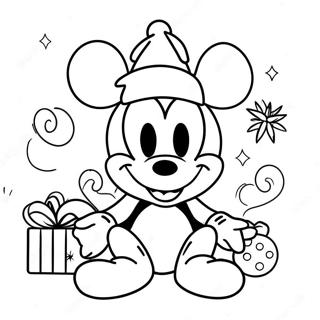 Kleurplaat Van Mickey Mouse Met Kerstmis 25891-5643