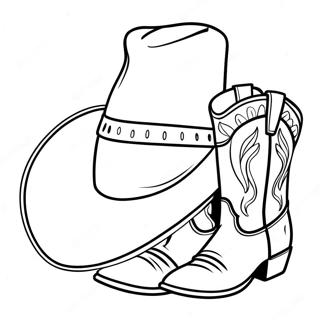 Cowboy Hoed En Laarzen Kleurplaat 27378-5963