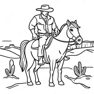 Robuuste Cowboy In De Woestijn Kleurplaat 27380 5969
