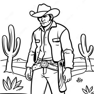 Robuuste Cowboy In De Woestijn Kleurplaat 27380 5971
