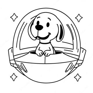 Kleurplaat Van Snoopy In Een Ruimteschip 28764-6258