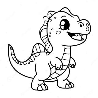 Blije Chibi Dinosaurus Kleurplaat 29205-6357