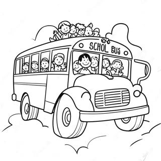 Blije Schoolbus Met Kinderen Kleurplaat 29855-6499