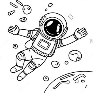 Grappige Astronaut Die Danst In Nul Zwaartekracht Kleurplaat 29954-6530