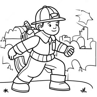 Heroische Brandweerman Die Een Kind Redt Kleurplaat 30301 6608