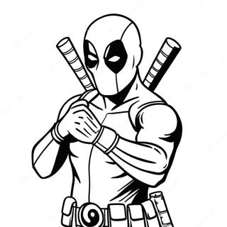 Deadpool In Actie Kleurplaat 30556-6654