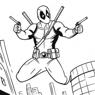 Deadpool In Actie Kleurplaat 30556-6655