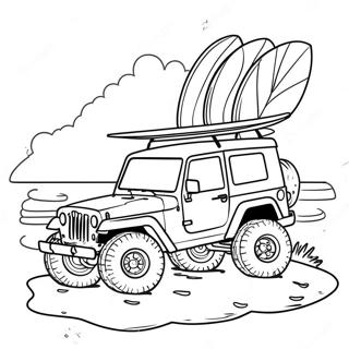 Jeep Met Surfplanken Op Het Dak Kleurplaat 30815-6727
