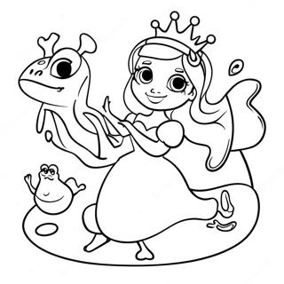 Speelse Prinses En Kikker Vrienden Kleurplaat 31470 6860