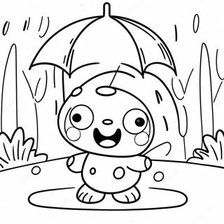 Keroppi Speelt In De Regen Kleurplaat 32199-7014