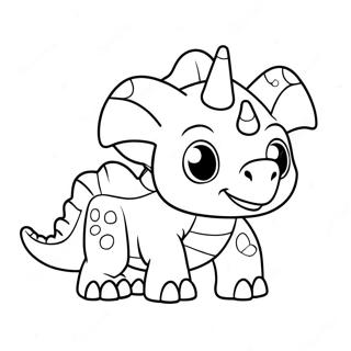 Schattige Triceratops Kleurplaat 32284-7034